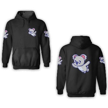 Discover Cute koala cartoon illustration 3D Hoodies