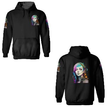 Discover A Digital Diva Stunning Cyberpunk Beautiful Girl 3D Hoodies