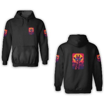 Discover 80s Synthwave Giraffe 3D Hoodies
