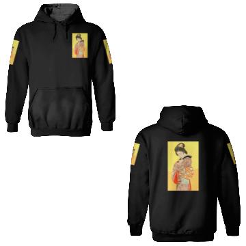 Discover Geisha in Kimono with Cat Retro art 3D Hoodies