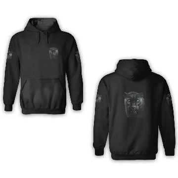 Discover Black panther with blue eyes design wild animal 3D Hoodies