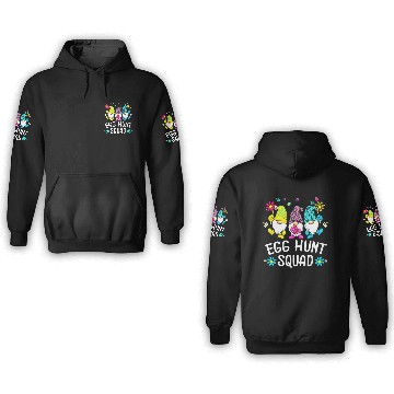 Discover Cute Gnomes Easter Egg Hunt Squad Gnomes Easter 3D Hoodies