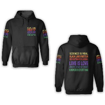 Discover Science Is Real Black Lives Matter 3D Hoodies