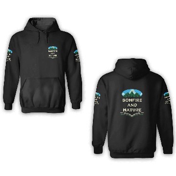 Discover Bonfire and Nature Camping Wildlife Camper Outdoor 3D Hoodies