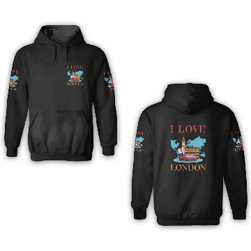 Discover I Love London UK Travel more adventure Exploring 3D Hoodies