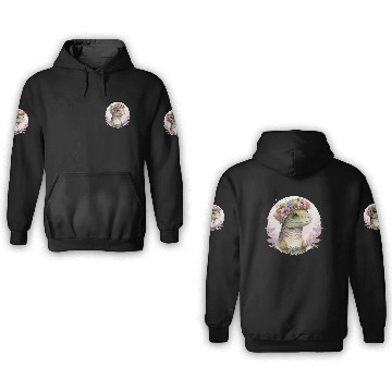 Discover Cute Lizard Flower Crown Lizard Lover 3D Hoodies