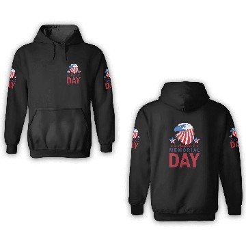 Discover Happy Memorial Day Veterans Brave US Eagle Stars 3D Hoodies