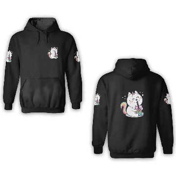Discover Bubble Tea Cute Kawaii Unicorn Cat Japanese 3D Hoodies
