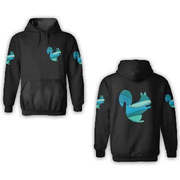 Discover Teal Squirrel 3D Hoodies