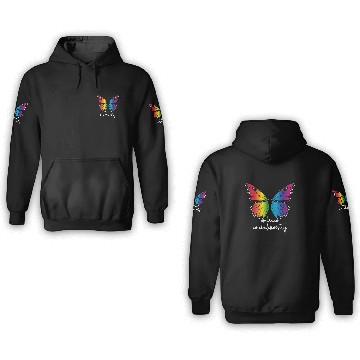 Discover Embrace Neurodiversity Butterfly Autism Awareness 3D Hoodies