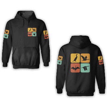 Discover Retro Cormorant Birds I Aesthetic I Cormorant Bird 3D Hoodies