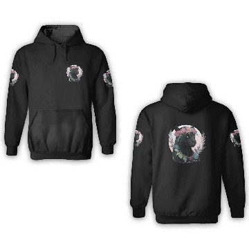 Discover Cute Black Watercolor Panther Flower Crown Boho Ae 3D Hoodies
