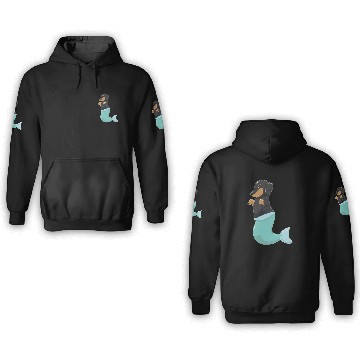 Discover Dachshund Mermaid Cute Weiner Dog With Mermaids 3D Hoodies