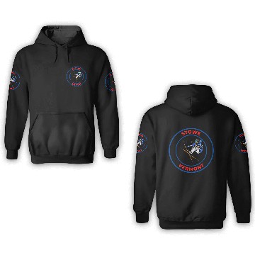 Discover Retro Skiing in Stowe Vermont Holiday Souvenir 3D Hoodies
