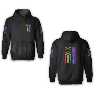 Discover American Sports Rainbow Flag LGBT Pride Month 3D Hoodies