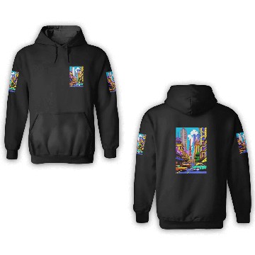 Discover "Maximalist Chaos: chaotic stunning San Francisco 3D Hoodies