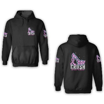 Discover Crush Breast Cancer Bling Ribbon 3D Hoodies