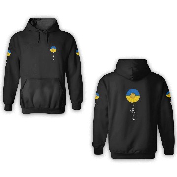 Discover Free Ukraine Sun Flower Support Ukraine I Stand Wi 3D Hoodies