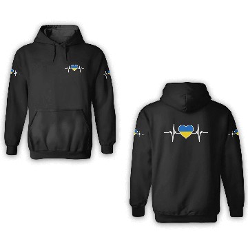 Discover Ukraine Ukraine Flag Heart Beat Ukraine 3D Hoodies