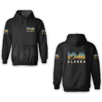 Discover Alaa Day Reindeer With Polar Lights And Moose 3D Hoodies