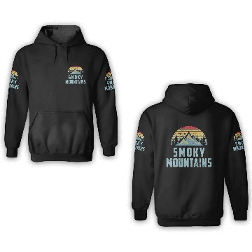 Discover Retro Great Smoky Mountains National Park 3D Hoodies
