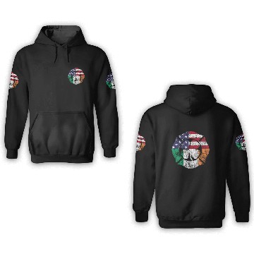 Discover Firefighter St Patric Day Irish American Flag 3D Hoodies