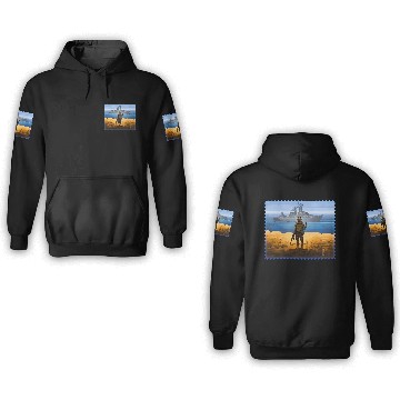 Discover Ukraine Postage Stamp Flag 3D Hoodies