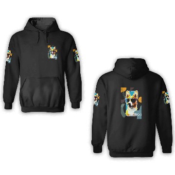 Discover cute puppy with flowers 3D Hoodies