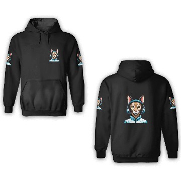 Discover Cool rabbit with headphones 3D Hoodies