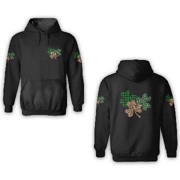 Discover Lucky Leopard Shamrock St Patric Day 3D Hoodies