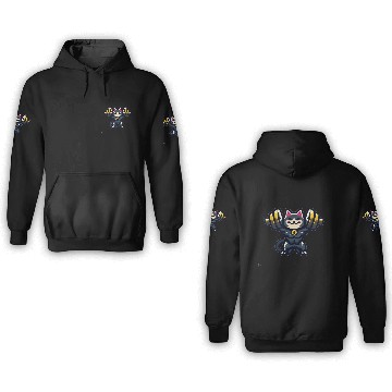 Discover Weight Lifting Lucky Cat 3D Hoodies