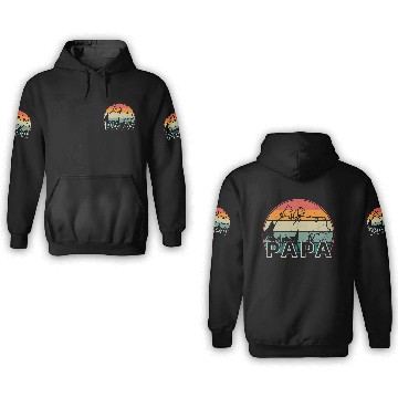 Discover Papa Bear With Cubs Retro Grizzly Bear Forest Tree 3D Hoodies