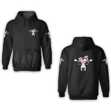 Discover Cow With Bandana Glasses Strawberry Cattle Heifer 3D Hoodies