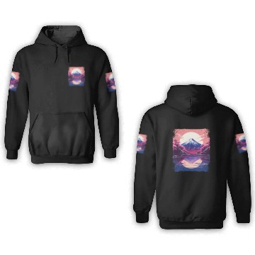 Discover Vaporwave Aesthetic Japan Sight Mount Fuji Volcano 3D Hoodies