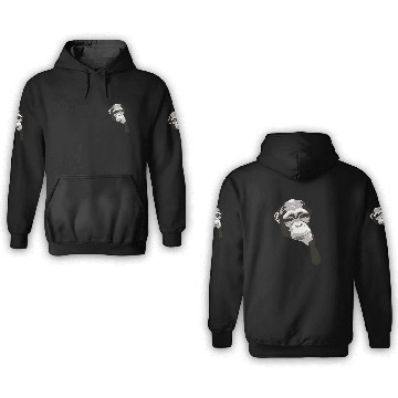 Discover Cute monkey in hands 3D Hoodies