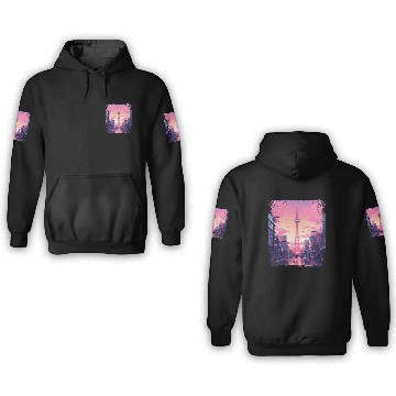 Discover Aesthetic Vaporwave Skytree Tokyo Japanese Sight 3D Hoodies