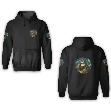 Discover Mona Lisa With Cats Starry Night Van Gogh Painting 3D Hoodies