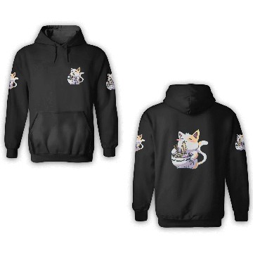 Discover Ramen Cat aii Anime Japanese aii Neko 3D Hoodies
