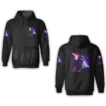 Discover Evil Robot Attacking a Planet 3D Hoodies