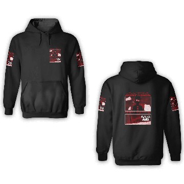 Discover Mob Psycho 100 Black Red Panels 3D Hoodies