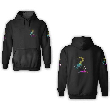 Discover Chemist splash art tube retro chemistry laboratory 3D Hoodies