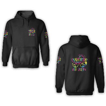Discover Christmas In July Hawaiian Summer Vacation 2023 3D Hoodies