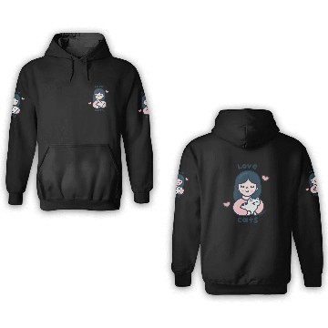 Discover Kawaii Cat Lover 3D Hoodies