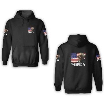 Discover Merica George Washington Independence Day USA 3D Hoodies
