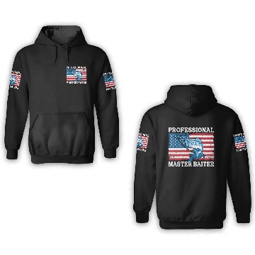 Discover Professional Master Baiter Us American Flag Bass 3D Hoodies