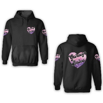 Discover Garage Sales purple pink watercolor heart 3D Hoodies