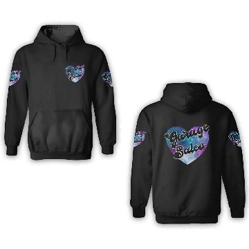Discover Garage Sales purple blue watercolor heart 3D Hoodies