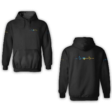 Discover Ukrainian Flag Ukraine Heartbeat Ukrainian Herzsch 3D Hoodies