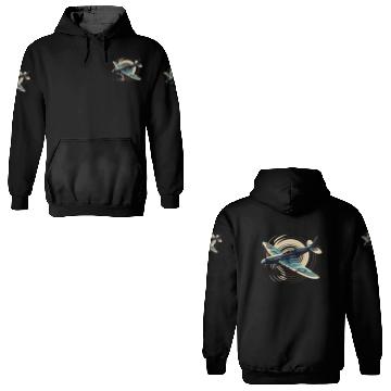 Discover Spitfire Airplane Vintage Pilot Aviator Military 3D Hoodies