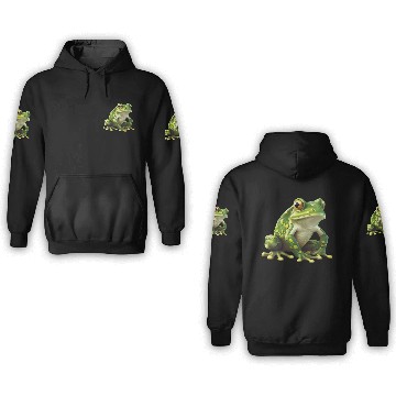 Discover Green Frog - Natural Design 3D Hoodies